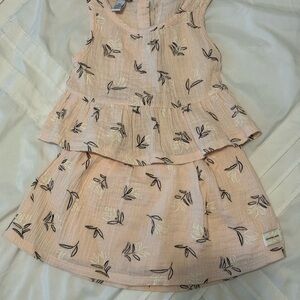 Girls Pink Sleeveless Floral Dress